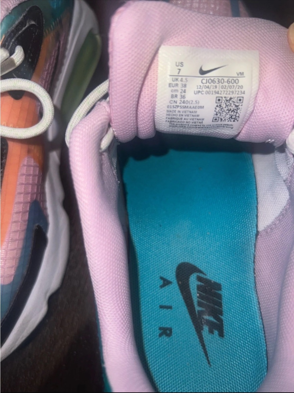 Nike Sneakers in Pink and Teal with Multicolor Accents